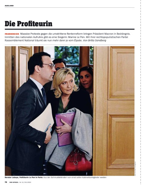 Labaye / Le Pen dans Der Spiegel ©AGuilhot