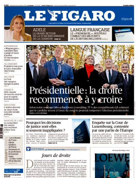 Une du Figaro © Alain Guilhot