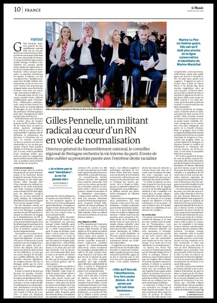 Gilles Pennelle dans Le Monde.©AGuilhot