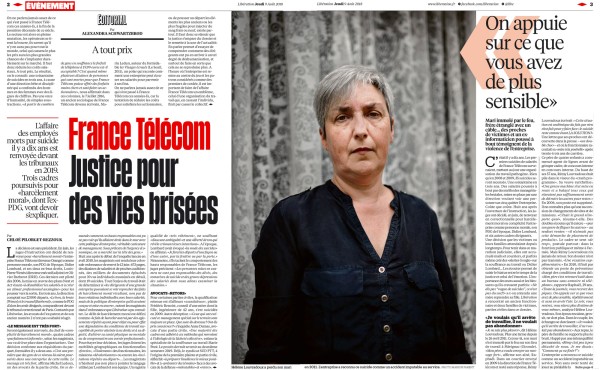 Libération - France Télécom, Justice pour des vies brisées