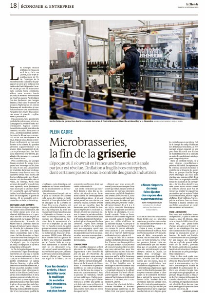 Crise des micro brasseries dans Le Monde