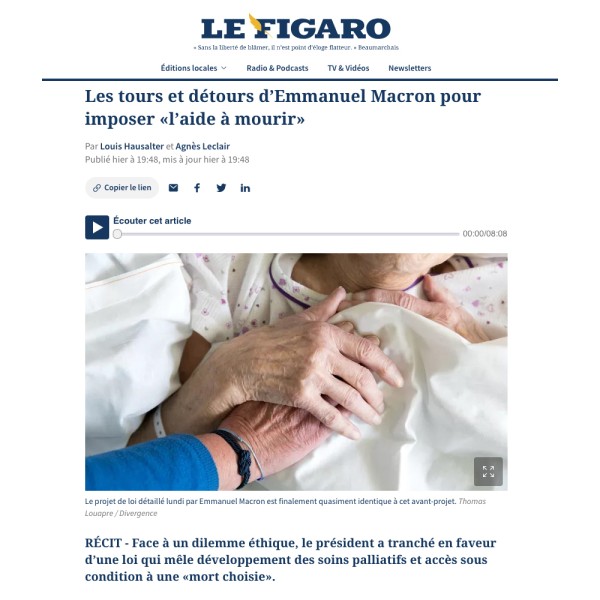 Fin de vie dans Le Figaro