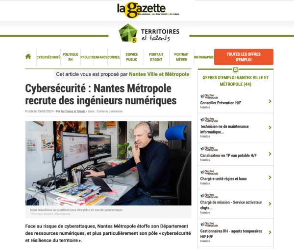 Cybersécurité pour La Gazette des Communes