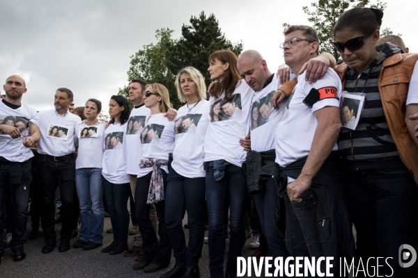 Marche des policiers en hommage à leurs collègues Jean-Baptiste SALVAING et Jessica SCHNEIDER, tués par Larossi ABBALLA à leur domicile.