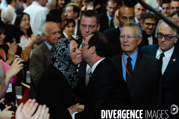 François Hollande salle Wagram.  La démocratie face au terrorisme 