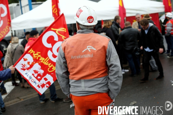 Manifestation des syndicalistes d Arcelormittal