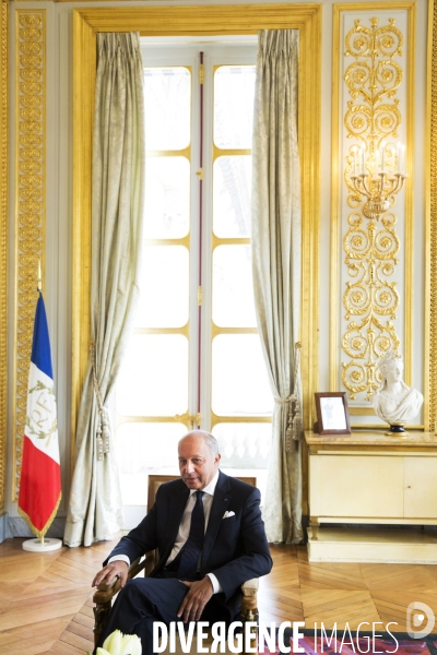 Laurent FABIUS, Président du Conseil Constitutionnel, dans son bureau du Palais Royal.