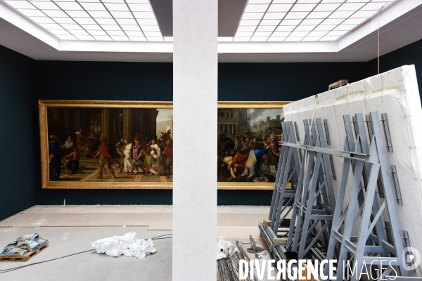 Le Louvre. Réaccrochage après travaux dans les salles des peintures françaises du XVIIème siècle.