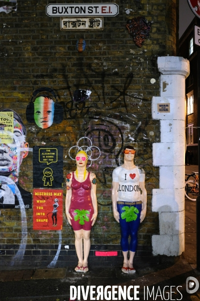 Londres.Dans le quartier de Shoreditch, le street art s affiche a chaque coin de rue
