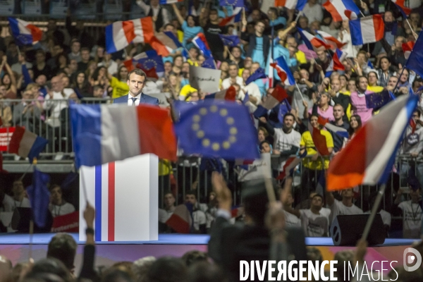 Emmanuel Macron : meeting de campagne présidentielle à Lyon