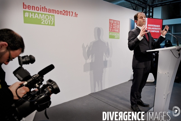 Inauguration du QG de campagne de Benoît Hamon