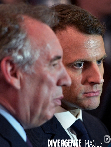 Conférence de presse de François Bayrou et d Emmanuel Macron