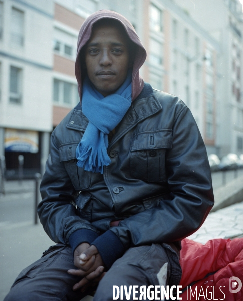 Réfugié africain  rue Pajol Paris-Nord
