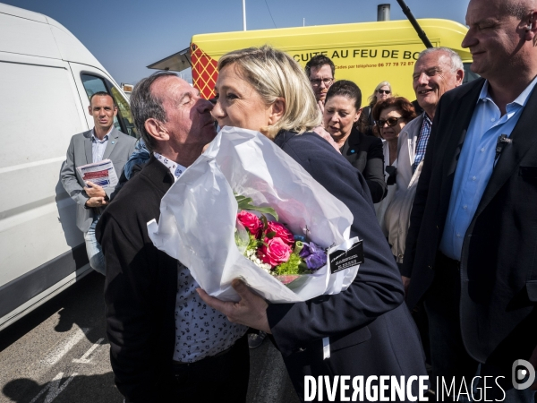 Marine Le Pen visit a local market
