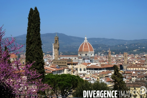 Florence.Le centre historique vu depuis les jardins de Boboli.