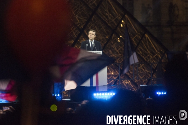 Emmanuel Macron élu président de la République - Rassemblement Carrousel  du Louvre - 7 Mai 2017