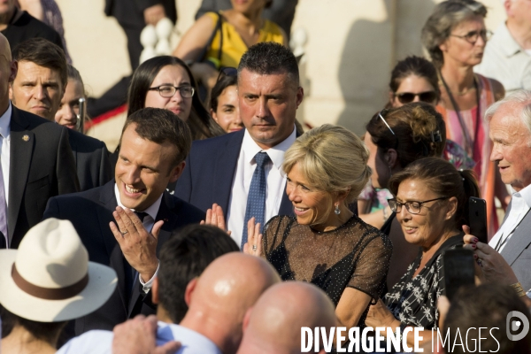 Emmanuel Macron et son épouse Brigitte à l occasion de la fête de la musique à l Elysée.