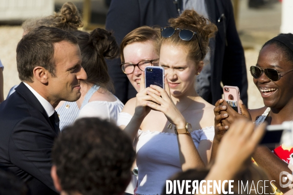 Emmanuel Macron et son épouse Brigitte à l occasion de la fête de la musique à l Elysée.