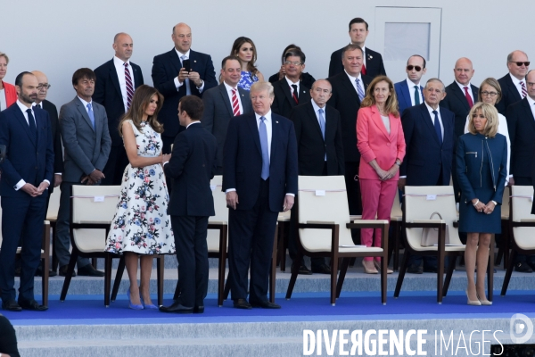 Donald Trump et Emmanuel Macron au défilé du 14 juillet