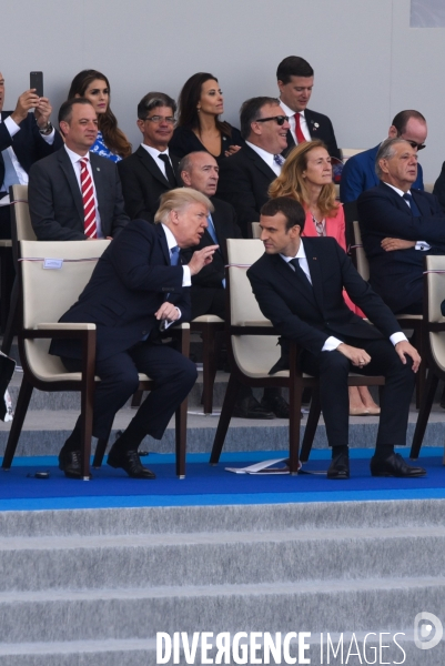Donald Trump et Emmanuel Macron au défilé du 14 juillet
