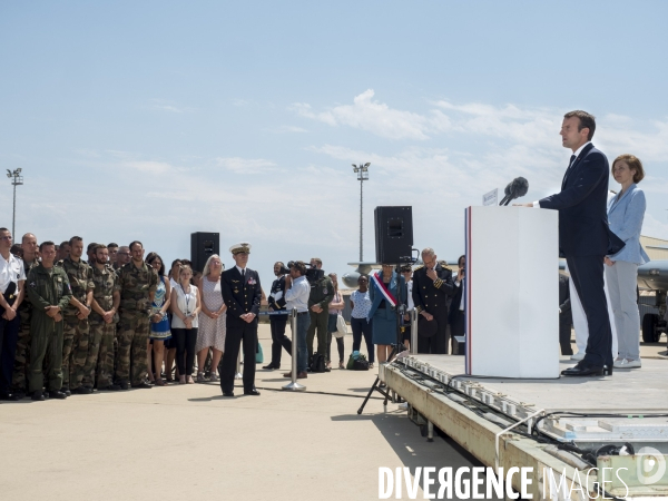 Emmanuel Macron visit Air Force Base in Istres
