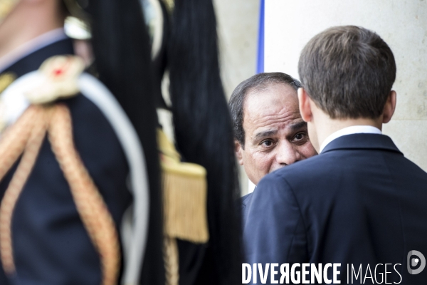 Le président égyptien Abdel FATTAH AL-SISSI reçu à l Elysée par Emmanuel MACRON