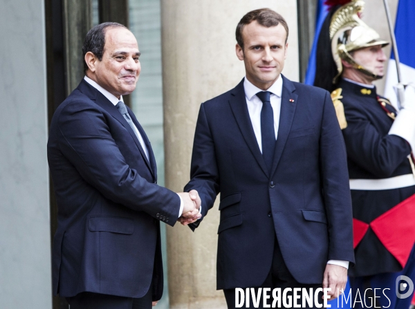 Le président égyptien Abdel FATTAH AL-SISSI reçu à l Elysée par Emmanuel MACRON