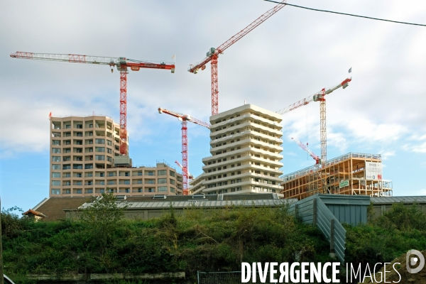 .Immeubles en construction dans le nouveau quartier de la zac Clichy Batignolles, secteur cardinet