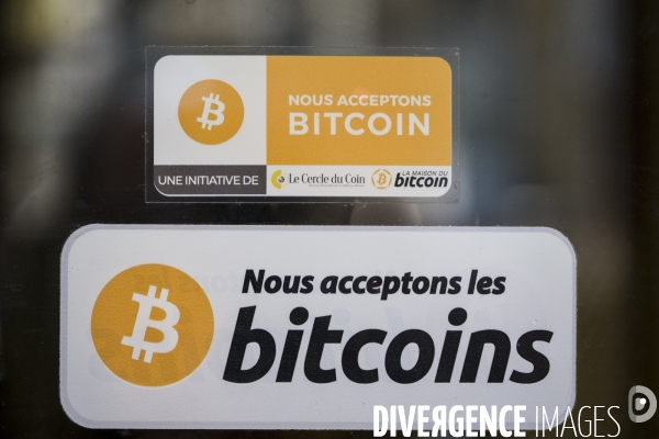 Illustration à la maison du Bitcoin, à Paris