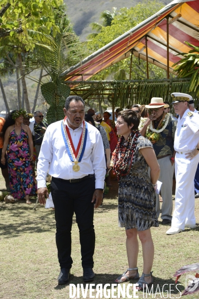 Visite de la Ministre de l Outre Mer Annick Girardin aux îles Marquises