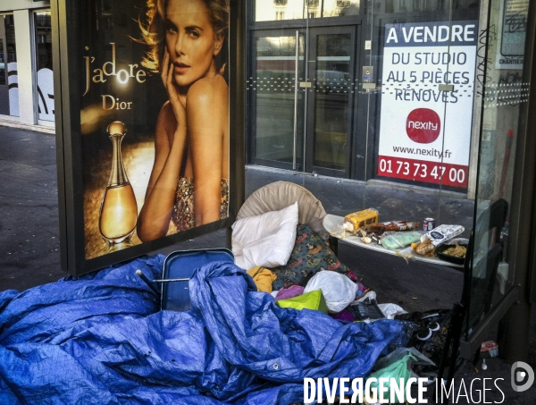 Sans domicile fixe dans les rues de Paris