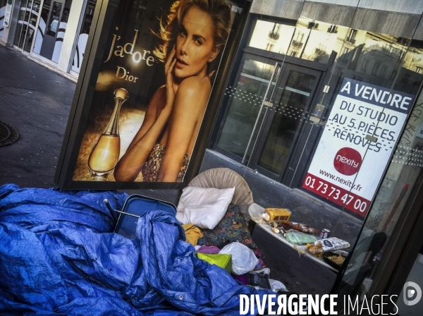 Sans domicile fixe dans les rues de Paris