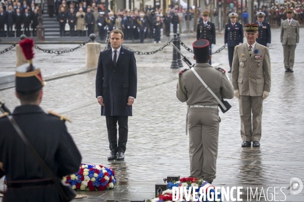 Emmanuel Macronparticipe à la célébration du 99ème anniversaire de l armistice du 11 novembre 1918
