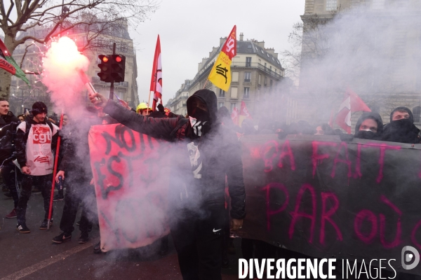 Manifestation Nationale des Cheminots Paris. Railway Workers Demonstration Paris.