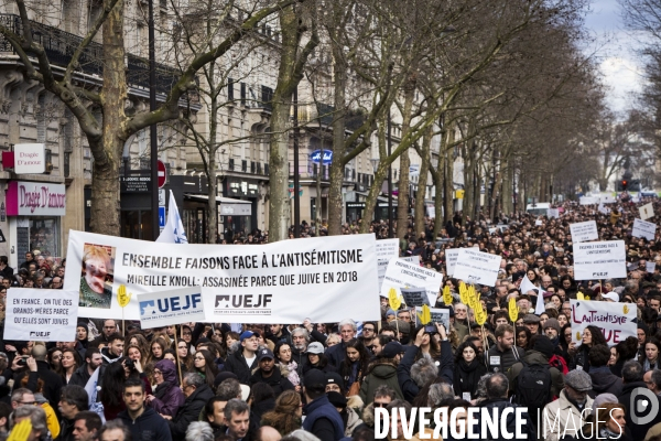 Marche blanche organisée en mémoire de Mireille KNOLL, une octogénaire juive assassinée à Paris