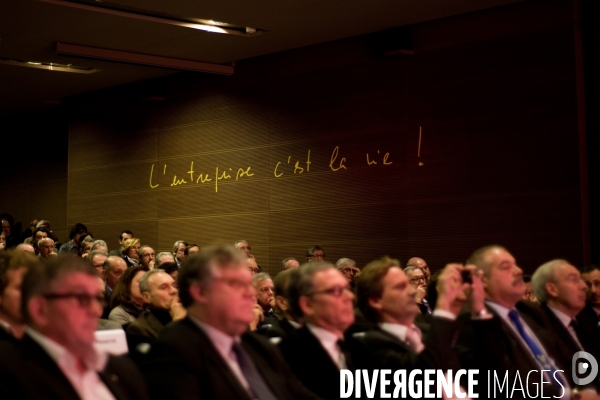 Laurence Parisot a dévoilé le programme de campagne du MEDEF, Paris, 14/02/2012