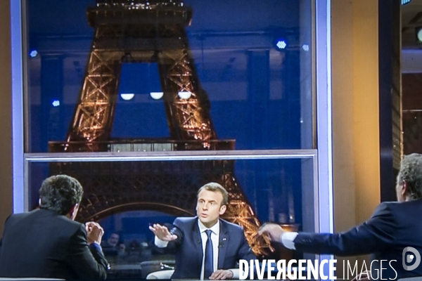 Emmanuel Macron interviewé par Edwy Plenel et Jean-Jacques Bourdin sur BFM