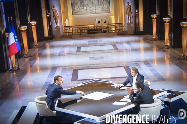 Emmanuel Macron interviewé par Edwy Plenel et Jean-Jacques Bourdin sur BFM