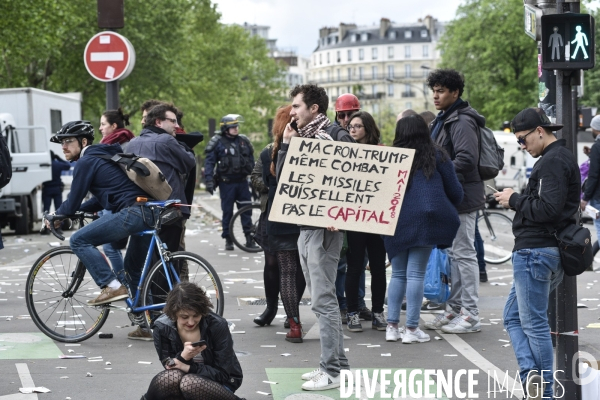 Journée de manifestation du 1er mai 2018 à Paris.