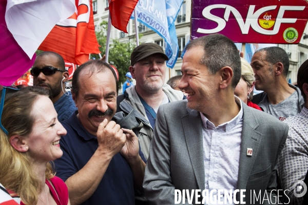 Unité syndicale pour la manifestation des fonctionnaires contre les réformes Macron.
