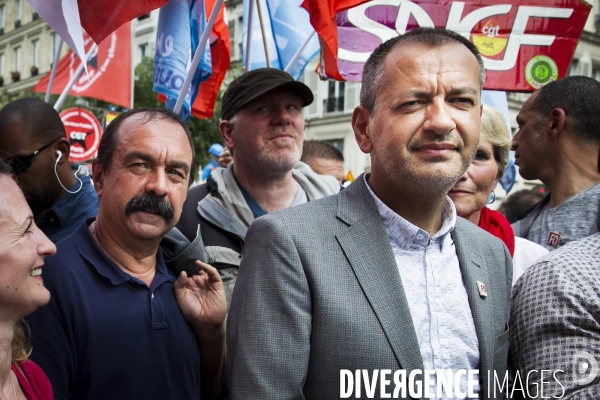 Unité syndicale pour la manifestation des fonctionnaires contre les réformes Macron.