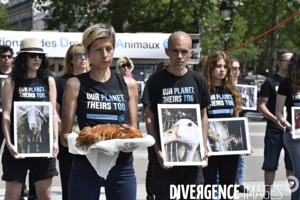Journée Nationale des Droits des Animaux. NARD 2018, Paris. Animals rights.