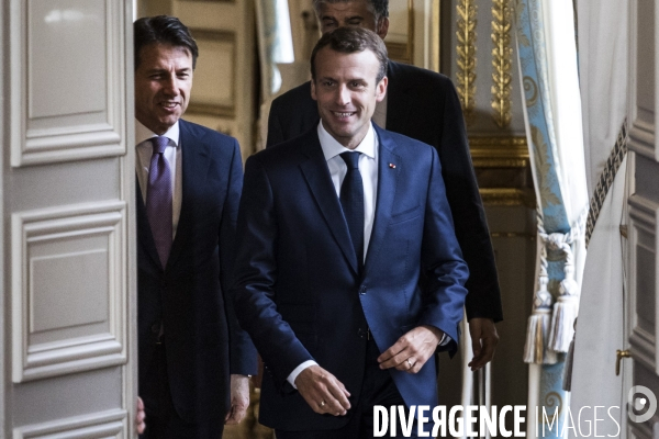 Emmanuel Macron reçoit Giuseppe Conte