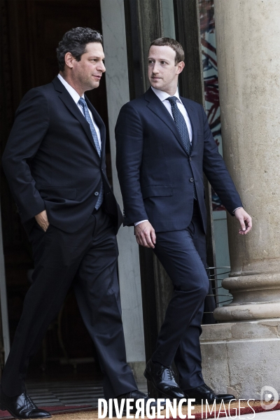 Emmanuel Macron reçoit Mark Zuckerberg