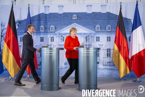 Angela Merkel et Emmanuel Macron à Meseberg pour un sommet franco-allemand