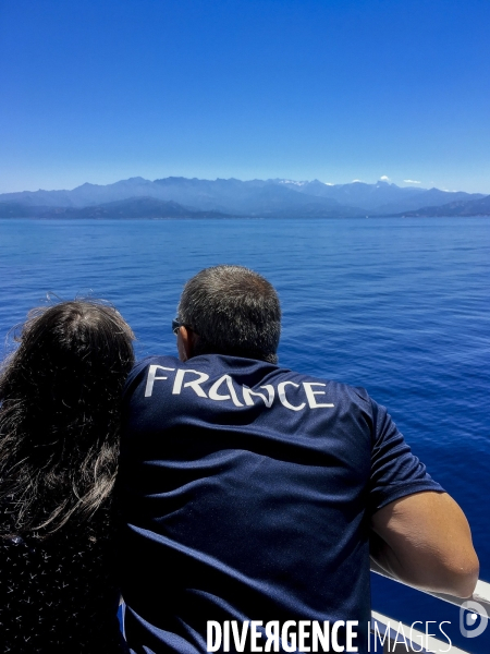 En attendant la Finale...  à bord du navire MEGA ANDREA de la Compagnie Corsica Ferries