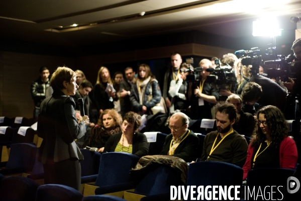 Laurence Parisot a dévoilé le programme de campagne du MEDEF, Paris, 14/02/2012
