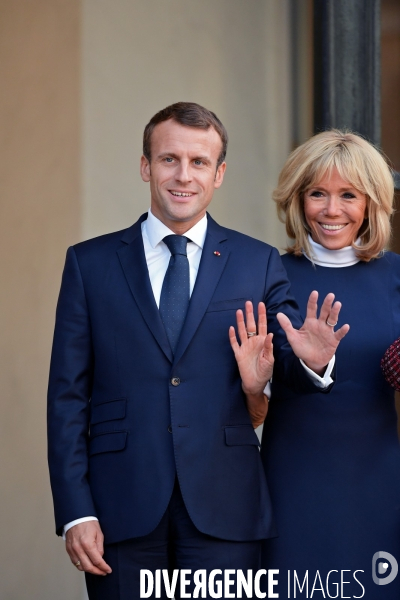 Emmanuel macron avec Brigitte Macron