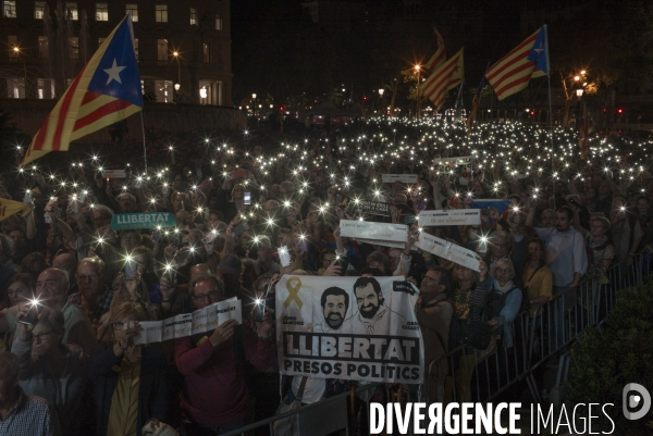 Barcelone Hommage aux prisonniers politiques.