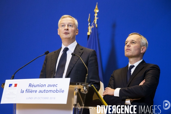 François de Rugy et Bruno Le Maire reçoivent les acteurs de la filière automobile